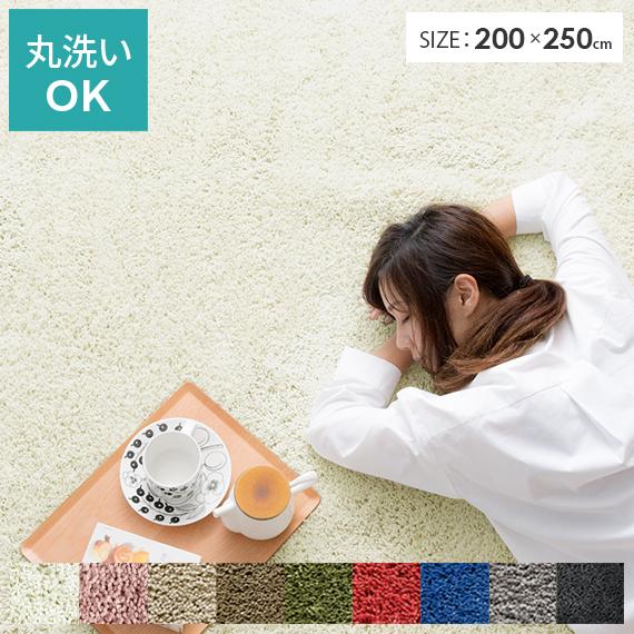 ラグ ラグマット カーペット おしゃれ 洗える シャギーラグ 3畳 厚手 洗えるラグ 長方形 200×250cm 北欧 センターラグ リビングラグ らぐ 絨毯 じゅうたん（Yahoo!・エア・リゾームインテリア）