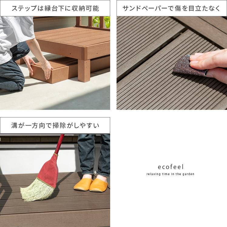 ウッドデッキ ストレートフェンス 人工木 人工木ウッドデッキ ecofeel 