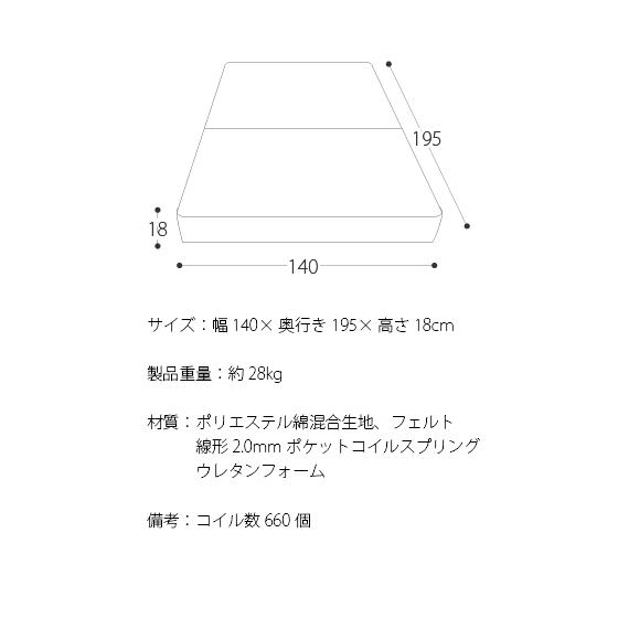友澤木工 マットレス 折りたたみ ダブル ボンネルコイル 2つ折り 二