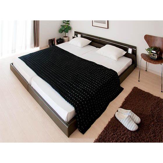 友澤木工 ベッド シングル マットレス付き すのこ 照明付き シングル