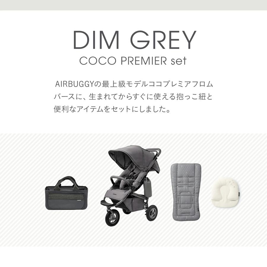 【公式】エアバギー ココプレミア フロムバース [ディムグレーセット] カラートータルコーディネート 新生児 ベビーカーの画像