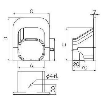 イナバ スリムダクト シーリングキャップ SP-77 : エアコン