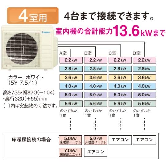 ダイキン（DAIKIN） 内機能力13.6kwまで 4M805AV マルチエアコン