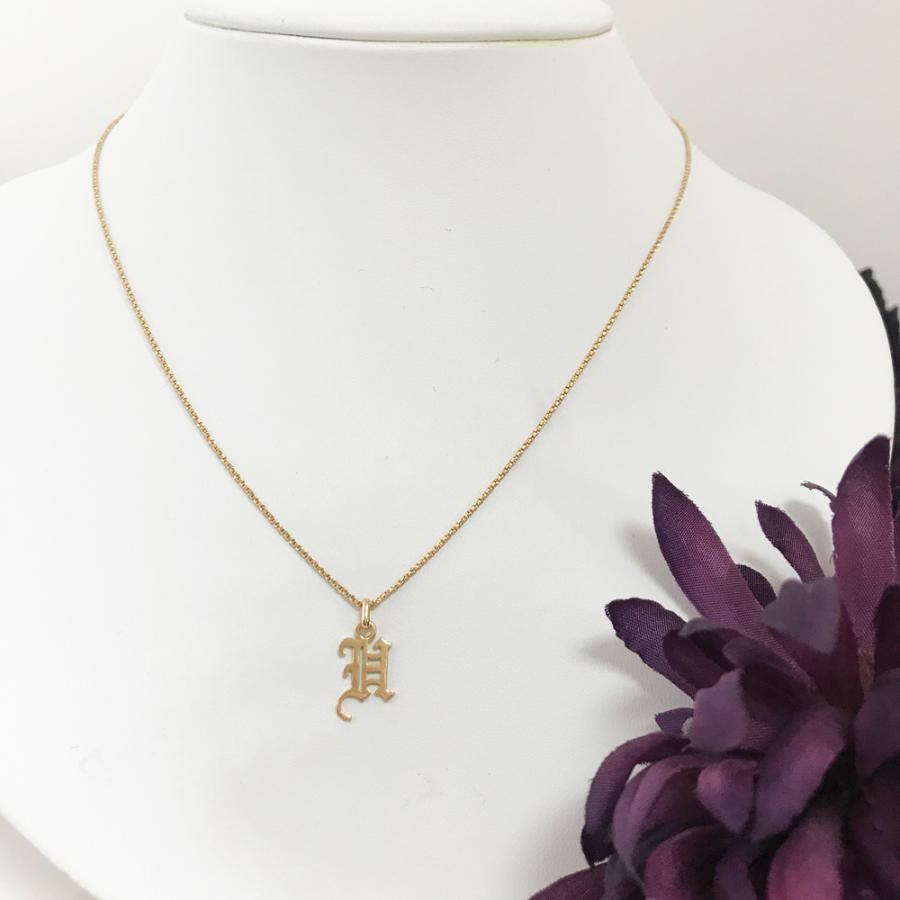 ペンダントトップ 18金 イニシャル H h K18 アルファベット 