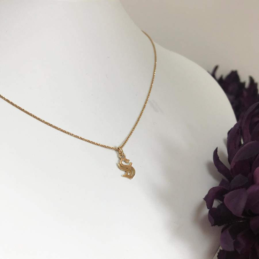 イニシャル ペンダントトップ S s K18 18金 ネックレス : Aire