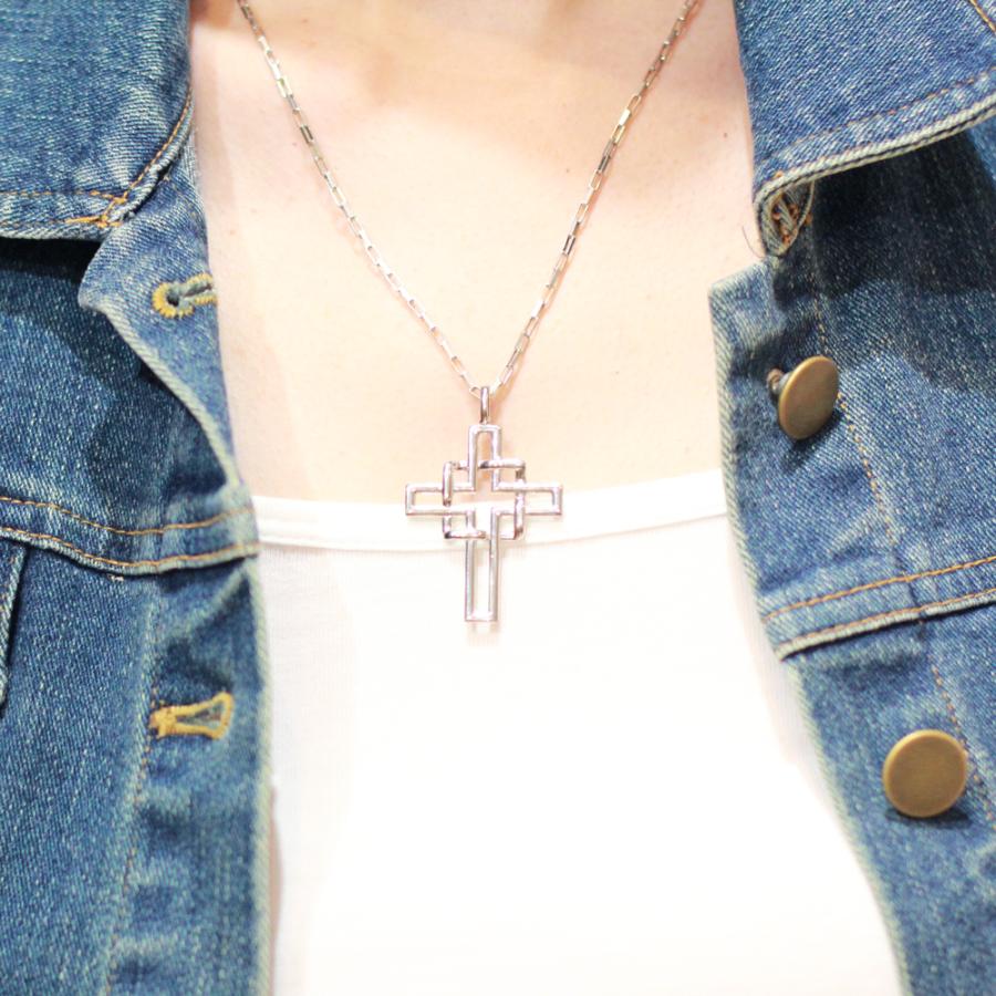 クロス　ネックレス　十字架　シルバー　メンズ　ペア　ジェンダーレス　イタリア製チェーン付　残り１個｜airejewelry｜03