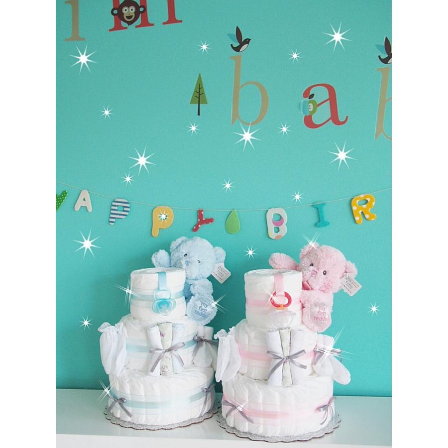 おむつケーキ 土曜日 出産祝い 今治 パンパース40枚 テディ ベビーギフト・男の子 女の子 売れ筋 Sassyオムツケーキ ダイパーケーキ|airim-baby|02