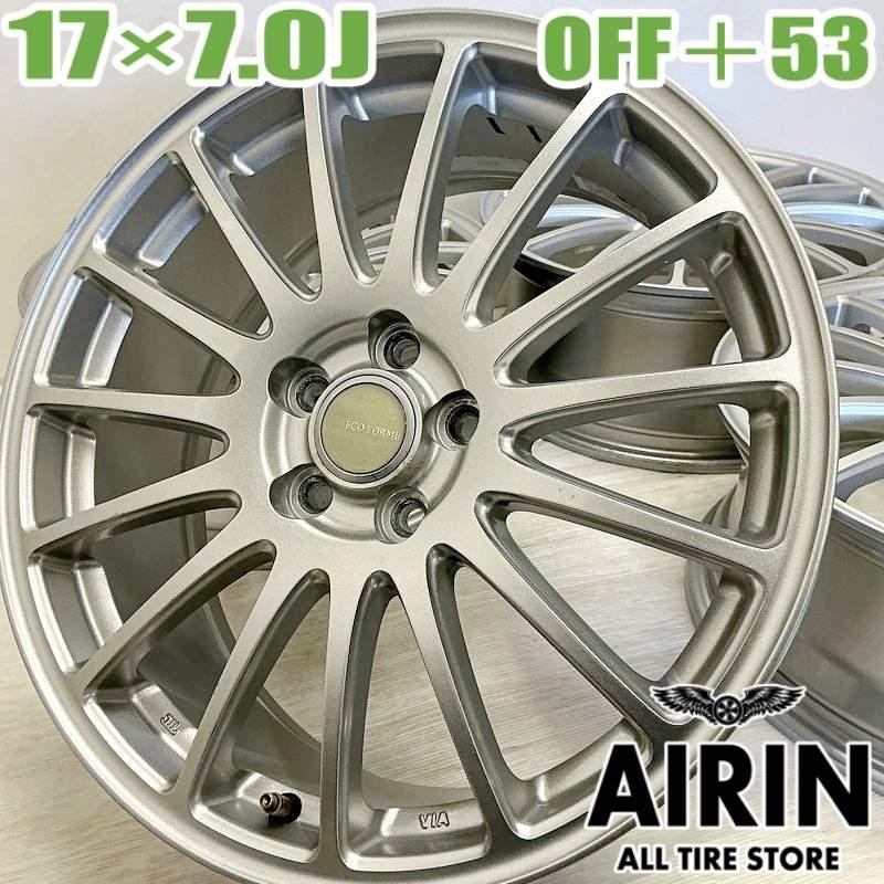 社外ホイール4本セット　ブリヂストン エコフォルム 　17×7J　+45　5穴 アルミホイール 17インチ ブリヂストン製 ECO エコフォルム 4本セット