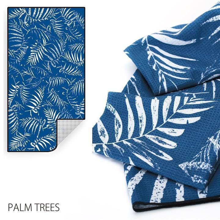 ワッフルタオル PALMTREES 　海　プール　マイクロファイバー ひんやり 夏グッズ おしゃれ｜airleaf