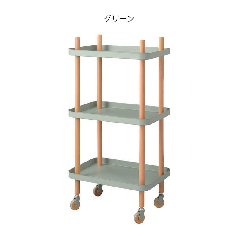 ワゴン3D 家具 収納 ラック キャスター付き インテリア 北欧 レトロカラー 新生活の画像