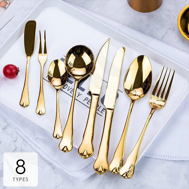 食器 キッチン雑貨 カトラリー お皿 プレート ギフト プレゼント かわいい 使いやすい ナイフ フォーク スプーン ゴールドモダン ミセス クラシック Airoom 21cf Airoom 通販 Yahoo ショッピング