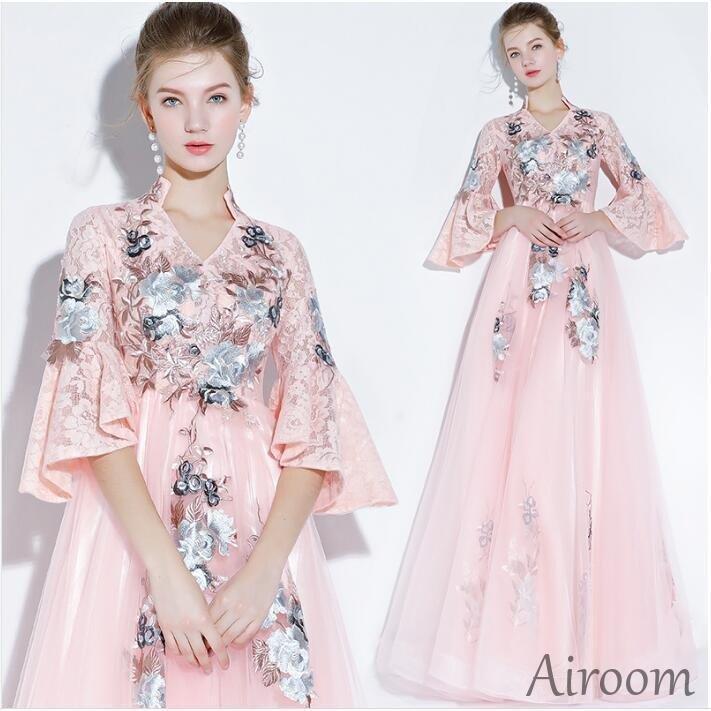 演奏会 カラードレス 二次会 パーティードレス ロングドレス 花嫁 シンデレラ ドレス 大きいサイズ ウェディングドレス ウエディングドレス ギフト 結婚式