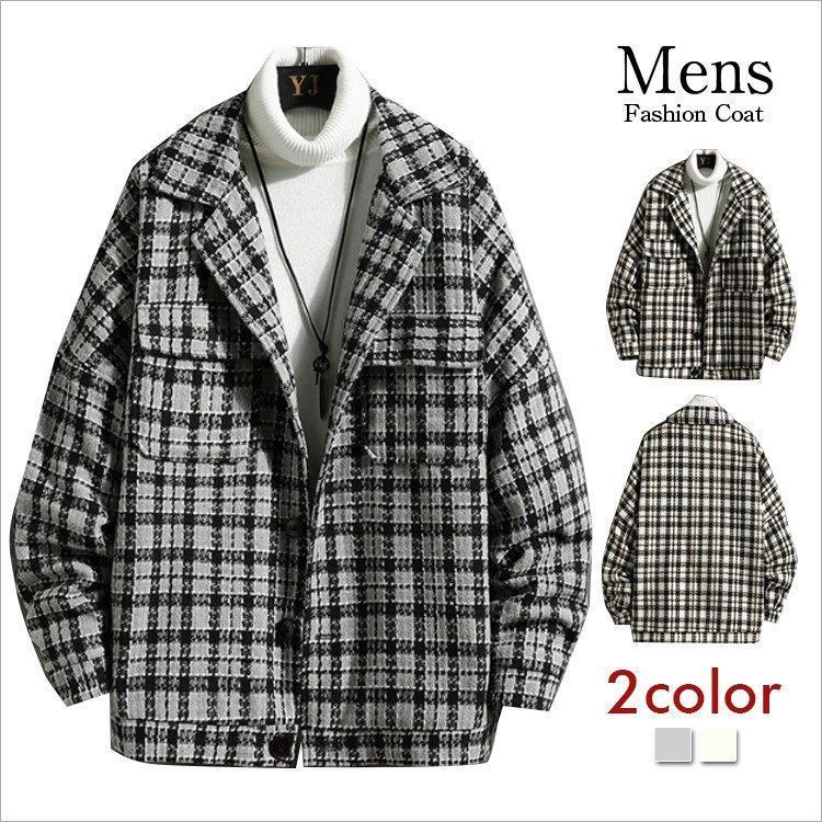 ジャケット マウンテンパーカー メンズ コート チェック アウター 春秋 ジャンパー ブルゾン 人気商品