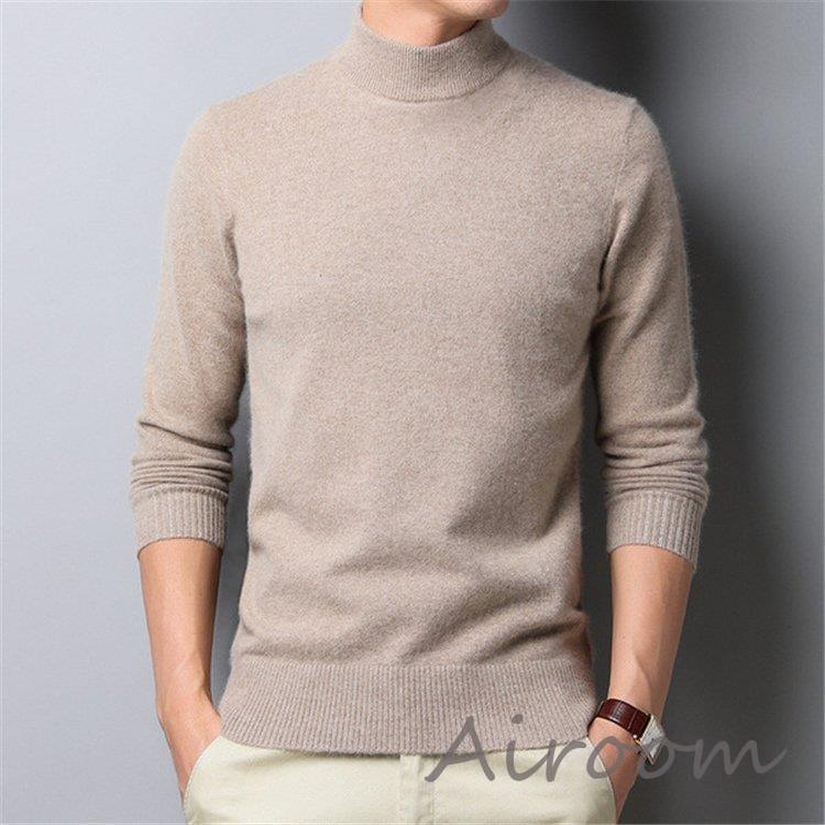 ハイネック ニット メンズ ニット セーター ハイネック 長袖 ニット 無地 タイト トップス 秋冬 Msy140 Airoom 通販 Yahoo ショッピング