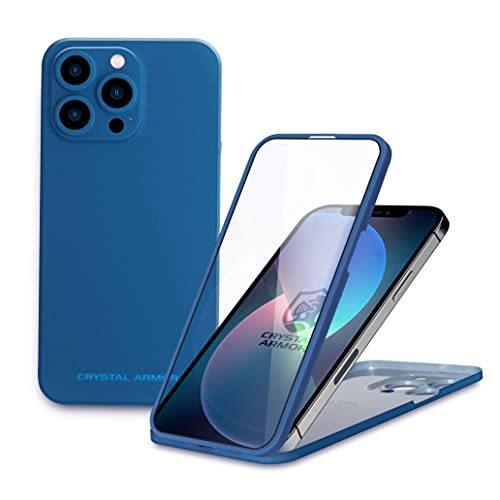 クリスタルアーマー iPhone 13 Pro ケース ガラスフィルム 液晶保護 一体型 全面保護 Ultra Light 360 NAVY P