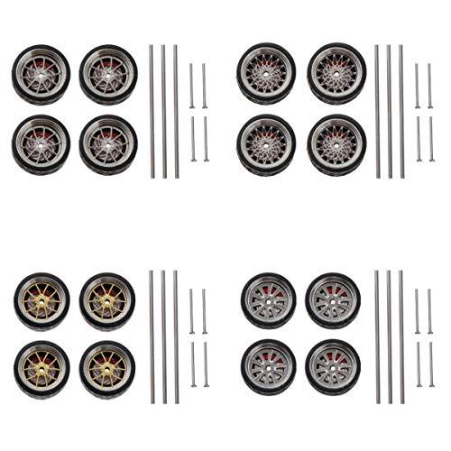 1/64スケール 車ホイール カーホイール トラック用 合金 タイヤ モデルカーパーツ 4セット