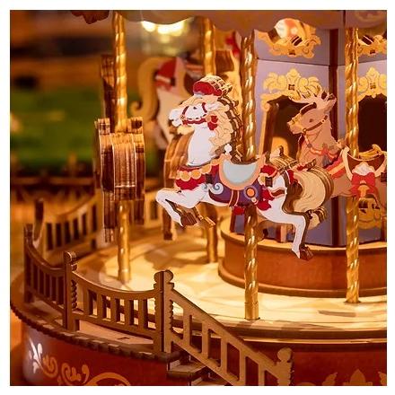 ROBOTIME 夢幻のメリーゴーランド【AMC01】Rolife 3Dウッドパズル