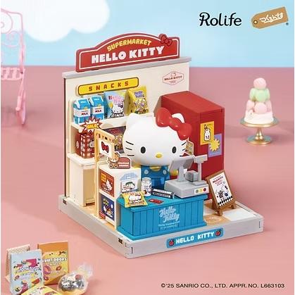 【6,000円以上で送料無料対象商品】ROBOTIME（つくるんです）ハローキティのスーパー【DA001】Rolife　DIYミニチュアハウス（組立キット）【サンリオ】 |  | 01