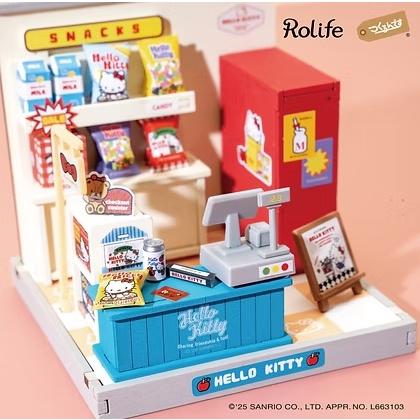 【6,000円以上で送料無料対象商品】ROBOTIME（つくるんです）ハローキティのスーパー【DA001】Rolife　DIYミニチュアハウス（組立キット）【サンリオ】 |  | 02