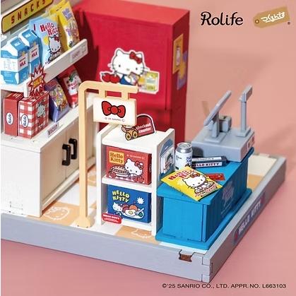 【6,000円以上で送料無料対象商品】ROBOTIME（つくるんです）ハローキティのスーパー【DA001】Rolife　DIYミニチュアハウス（組立キット）【サンリオ】 |  | 03