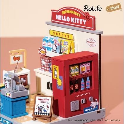 【6,000円以上で送料無料対象商品】ROBOTIME（つくるんです）ハローキティのスーパー【DA001】Rolife　DIYミニチュアハウス（組立キット）【サンリオ】 |  | 05