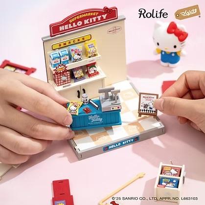 【6,000円以上で送料無料対象商品】ROBOTIME（つくるんです）ハローキティのスーパー【DA001】Rolife　DIYミニチュアハウス（組立キット）【サンリオ】 |  | 06