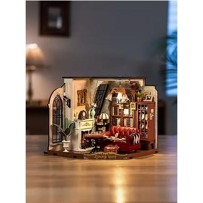 英国　G HOUSE　ヴィンテージ　ミニチュアハウス　置物 ROBOTIME Catherine's Living Room【DG175】Rolife DIYミニチュア