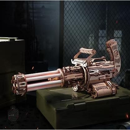 ROBOTIME　ジャスティスガード　Rotating-Barrel Machine Gun【LQA01】ROKR　ウッドパズル（組立キット）（英語版製品） |  | 01