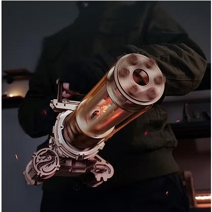 ROBOTIME　ジャスティスガード　Rotating-Barrel Machine Gun【LQA01】ROKR　ウッドパズル（組立キット）（英語版製品） |  | 02
