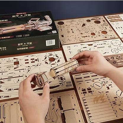 ROBOTIME　ジャスティスガード　Rotating-Barrel Machine Gun【LQA01】ROKR　ウッドパズル（組立キット）（英語版製品） |  | 04