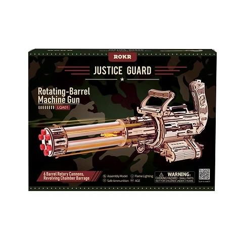 ROBOTIME　ジャスティスガード　Rotating-Barrel Machine Gun【LQA01】ROKR　ウッドパズル（組立キット）（英語版製品） |  | 05