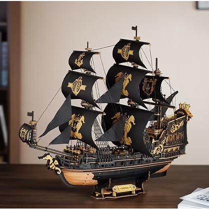 ROBOTIME The Seahorse Barque【MCB02】ROKR ウッドパズル（組立キット