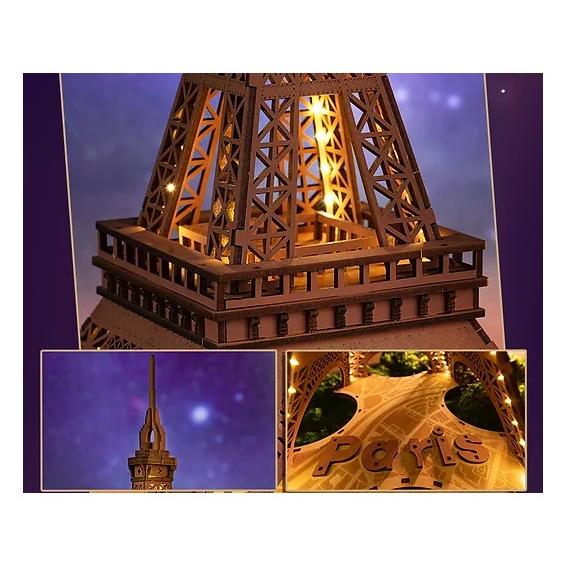 ROBOTIME 夜中のエッフェル塔【TGL01】Rolife 3Dウッドパズル