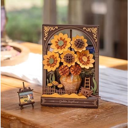 【6,000円以上で送料無料対象商品】ROBOTIME　Golden Sunflower【TH002】ROWOOD　ウッドパズル（組立キット）（英語版製品） |  | 03