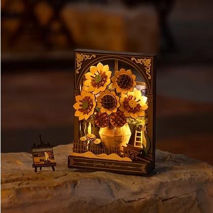 【6,000円以上で送料無料対象商品】ROBOTIME　Golden Sunflower【TH002】ROWOOD　ウッドパズル（組立キット）（英語版製品） |  | 04