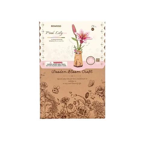 【追跡可能メール便なら送料230円】【6,000円以上で送料無料対象商品】ROBOTIME　Pink Lily（ピンクリリー）【TW071】ROWOOD　3Dウッドパズル（英語版製品） |  | 02