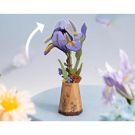 【追跡可能メール便なら送料230円】【6,000円以上で送料無料対象商品】ROBOTIME　Purple Iris【TW121】3Dウッドパズル（英語版製品） |  | 01