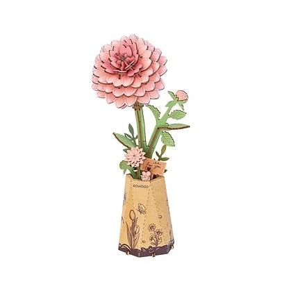【追跡可能メール便なら送料230円】【6,000円以上で送料無料対象商品】ROBOTIME　Pink Dahlia【TW131】3Dウッドパズル（英語版製品） | 