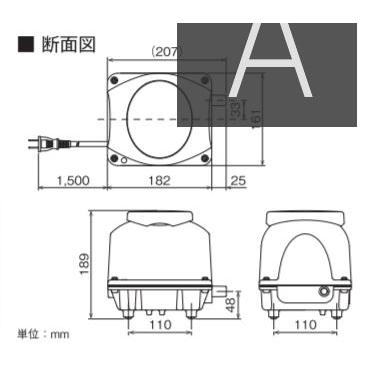 2年保証付き フジクリーン EcoMac40 エアーポンプ 浄化槽 省エネ 40L 浄化槽エアーポンプ 浄化槽ブロワー｜airpumpshop｜03