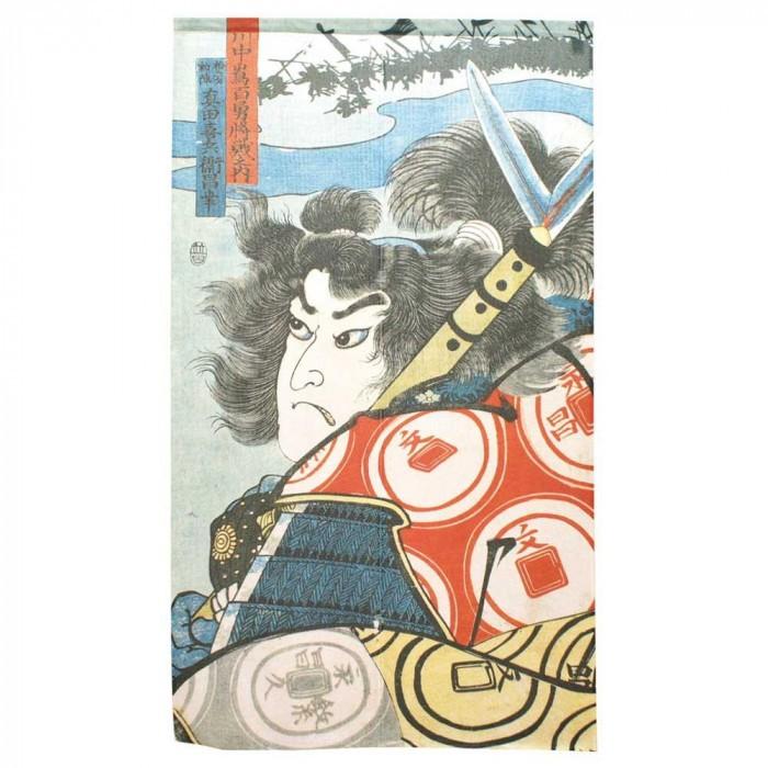 のれん 歌川国芳 拾六才初陣真田喜兵衛昌幸 約85cm×約150cm (91317)