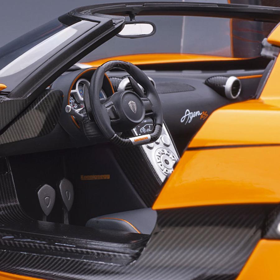 ミニカー 1/18 ケーニグセグ アゲ―ラ RS オレンジ カーボンブラック オートアート Koenigsegg Agera RS モデルカー 79023｜airs｜08