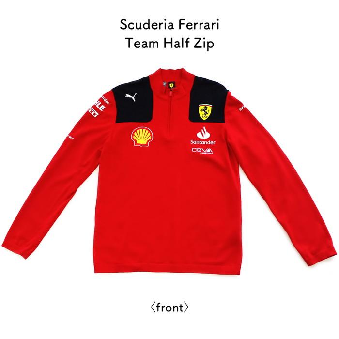 Ferrari スクーデリア フェラーリ チーム ハーフジップ レッド S M サイズ ロゴ入り レーシングチーム 公式ライセンス品 レース 車 スポーツ オフィシャルグッズ｜airs｜02