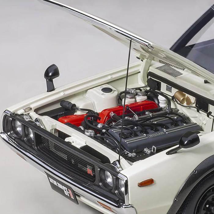 ミニカー 1/18 日産 スカイライン 2000 GT-R KPGC110 ホワイト ケンメリ ハコスカ ダイキャスト オートアート プレゼント 開閉｜airs｜11