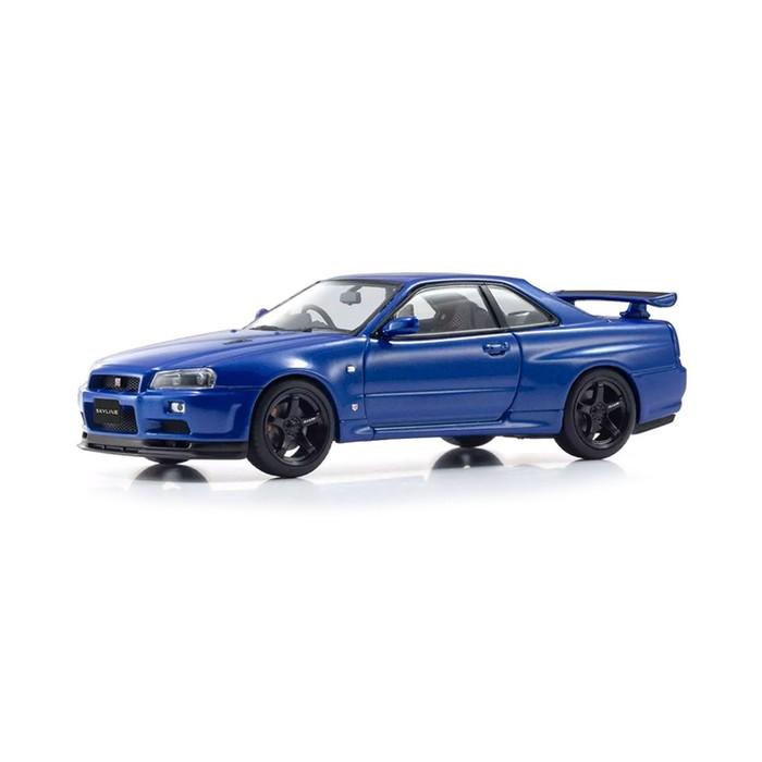 日産 ミニカー 1/43 スカイライン R34 GT-R スポーツカー ブルー 公式