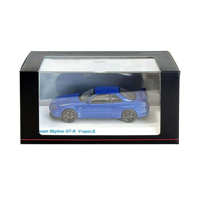 日産 ミニカー 1/43 スカイライン R34 GT-R スポーツカー ブルー 公式
