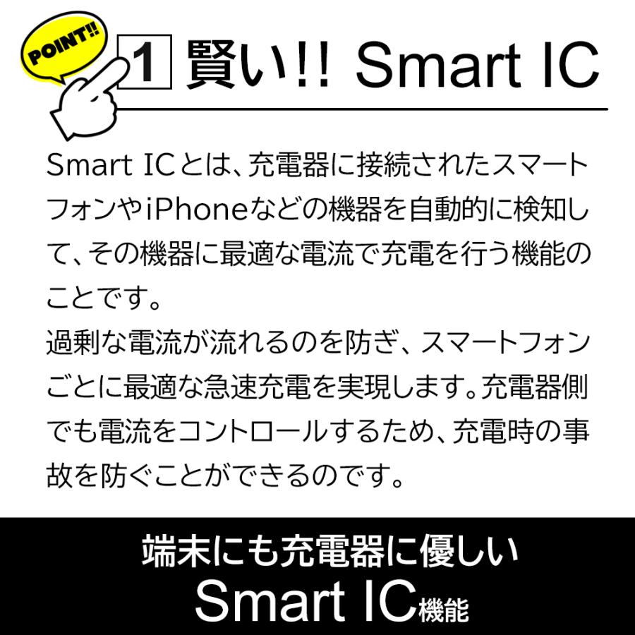 充電器 急速充電 タイプC ACアダプタ 高速充電 Type-C スマホ充電 iPhone スマホ 充電 USBコンセント スマートIC搭載 AC充電器 | air-J | 05