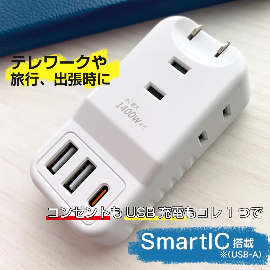 air-J 電源タップ USB Type-C 充電器 SmartIC搭載 ACアダプタ
