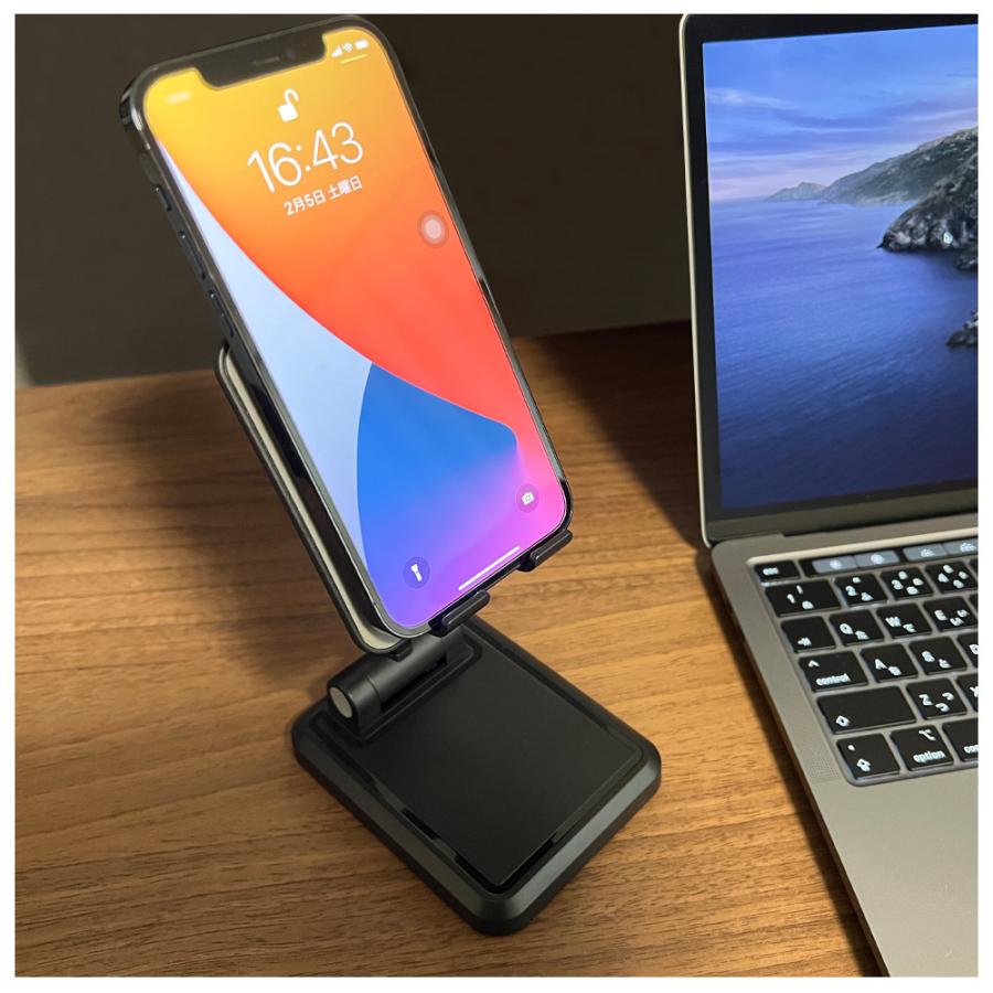 air-J（エアージェイ） スマホスタンド USBハブ付き折りたたみスタンド