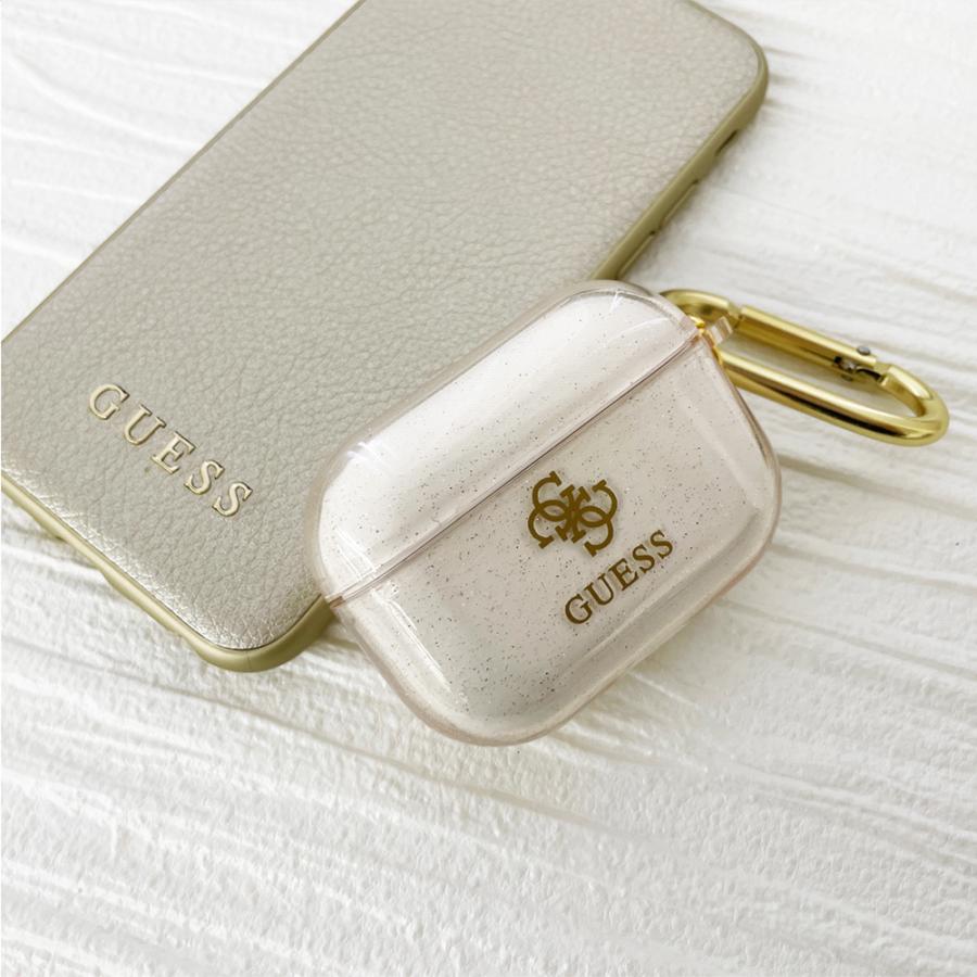Airpods Pro ケース 第2世代 第1世代 GUESS カバー エアポッズ クリア エアポッド ゴールド キラキラ ラメ グリッター フック付 ゲス 公式ライセンス品 |  | 11
