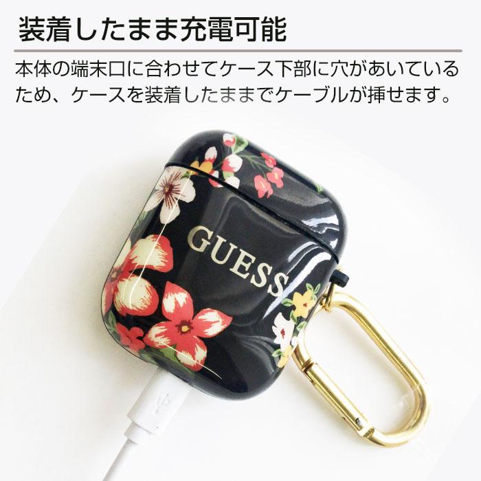 エアーポッズ ケースGuess ゲス AirPods AirPods2 収納ケース カラビナ